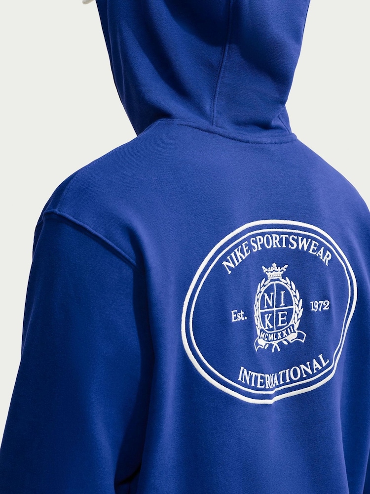 Nike Blue Sportswear Club French Terry Hoodie - Image 2 of 5 Nike Blue Sportswear Club French Terry Hoodie - Image 2 of 5
