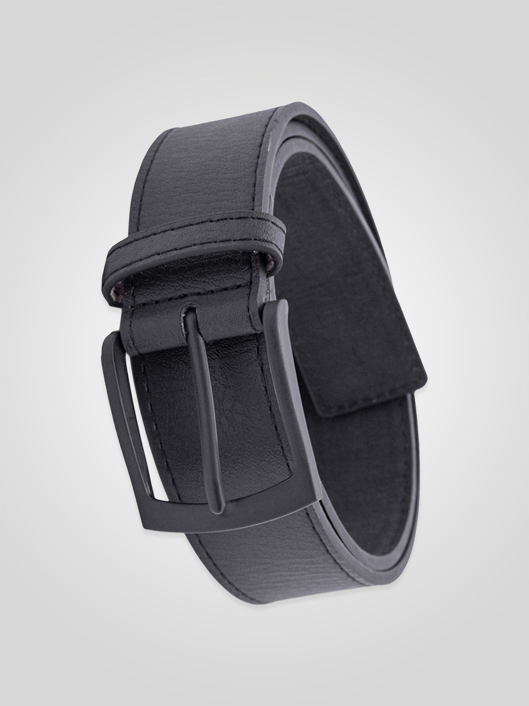 Buy D555 Black OZZY Matt Buckled Faux 3.8cm Width Leather Belt
