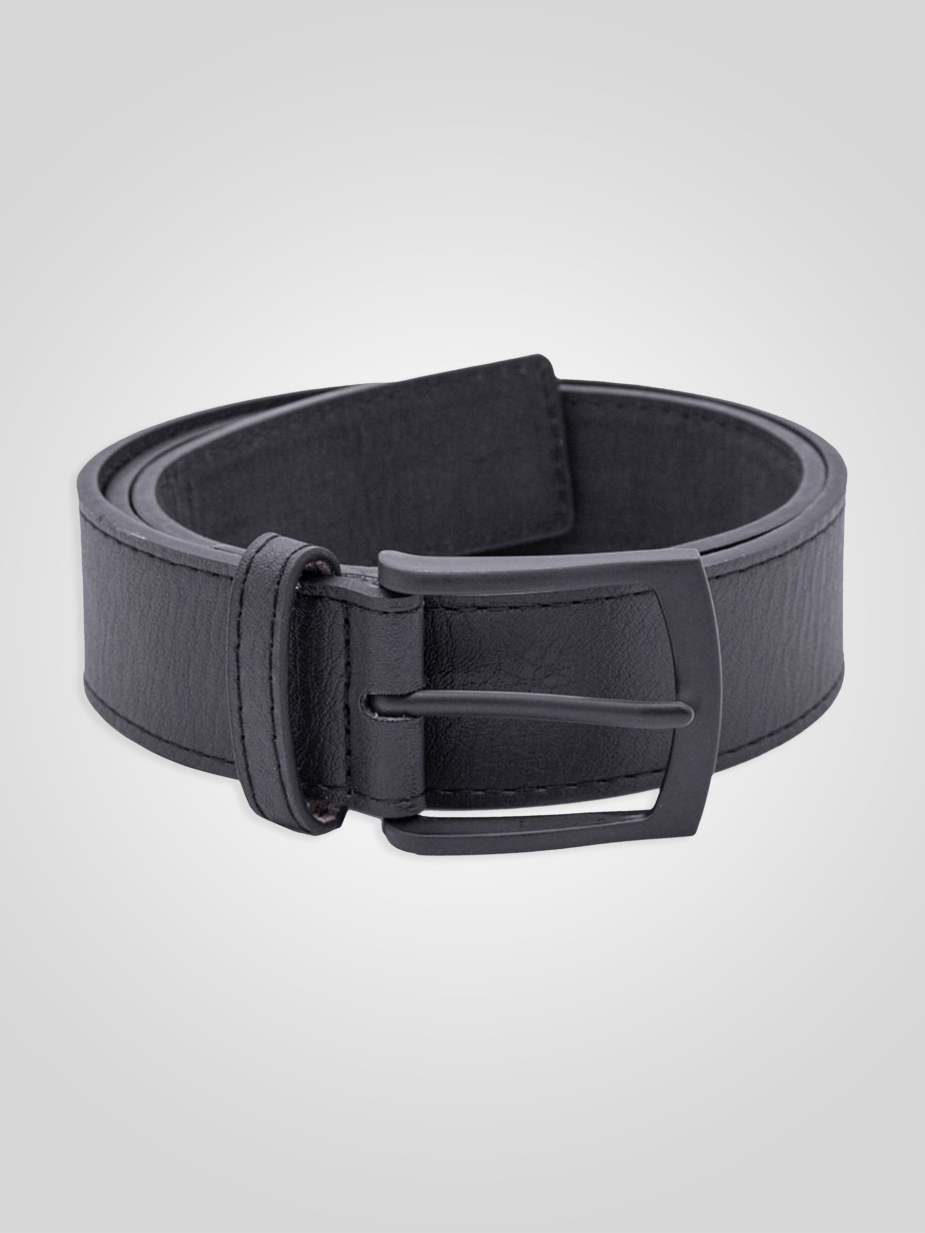 Buy D555 Black OZZY Matt Buckled 3.8cm Width Leather Belt from