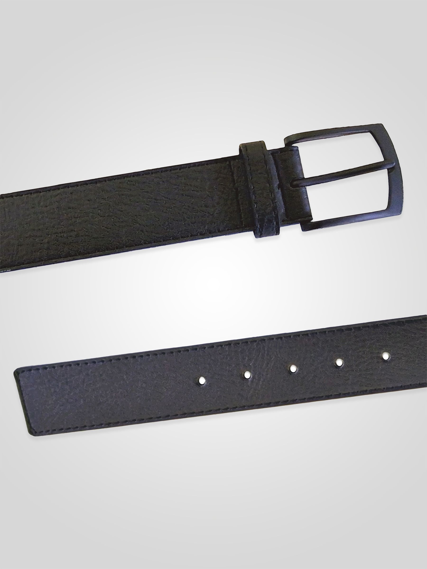 Buy D555 Black OZZY Matt Buckled Faux 3.8cm Width Leather Belt