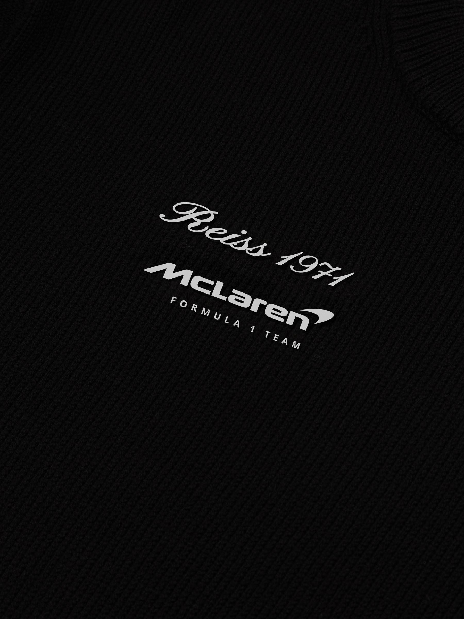 Buy Reiss Black Nicole McLaren Racing Wool Cropped Jumper from