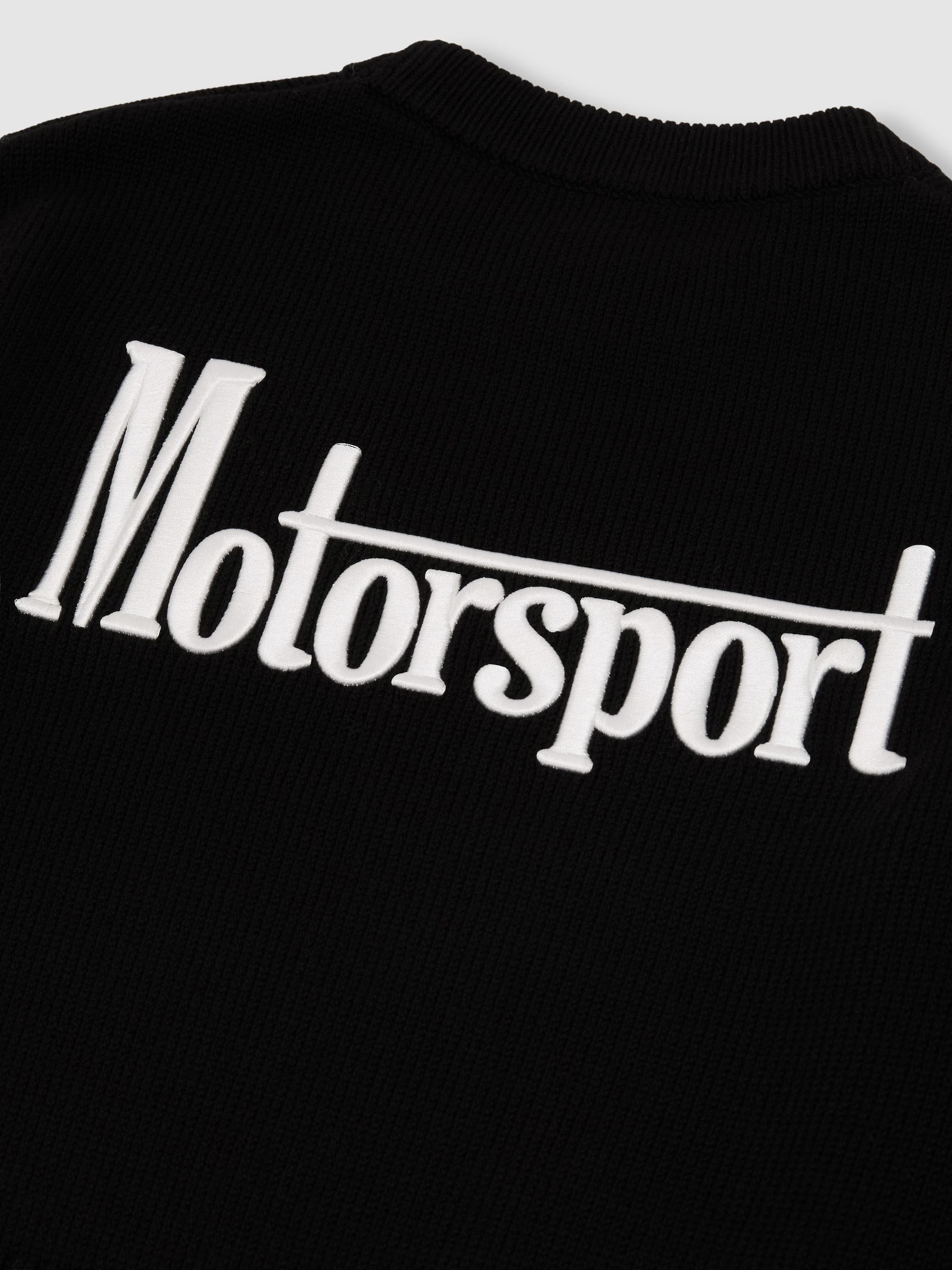 Buy Reiss Black Nicole McLaren Racing Wool Cropped Jumper from