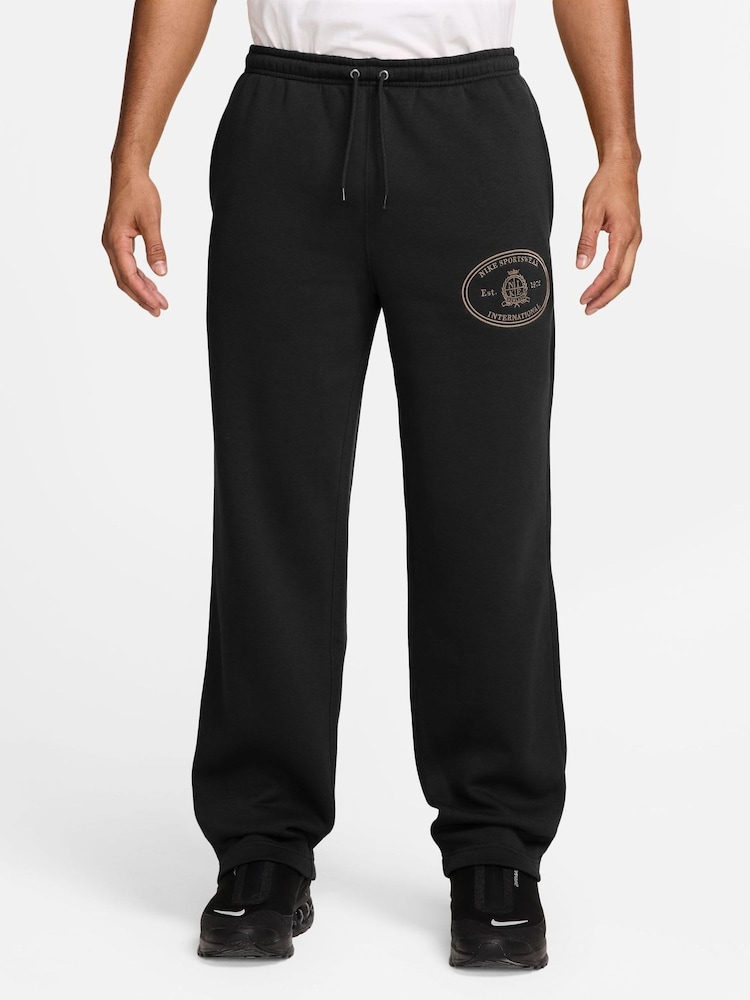 Nike Black Sportswear Club Open Hem Fleece Joggers - Image 1 of 3