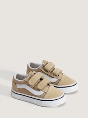 Vans Nude Old Skool Touch Fastening Toddler Trainers - Image 1 of 4