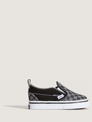 Vans Black/Grey Slip On V Checkerboard Trainers - Image 1 of 4