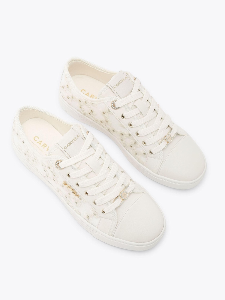 Carvela White Daze Daisy Trainers - Image 2 of 4