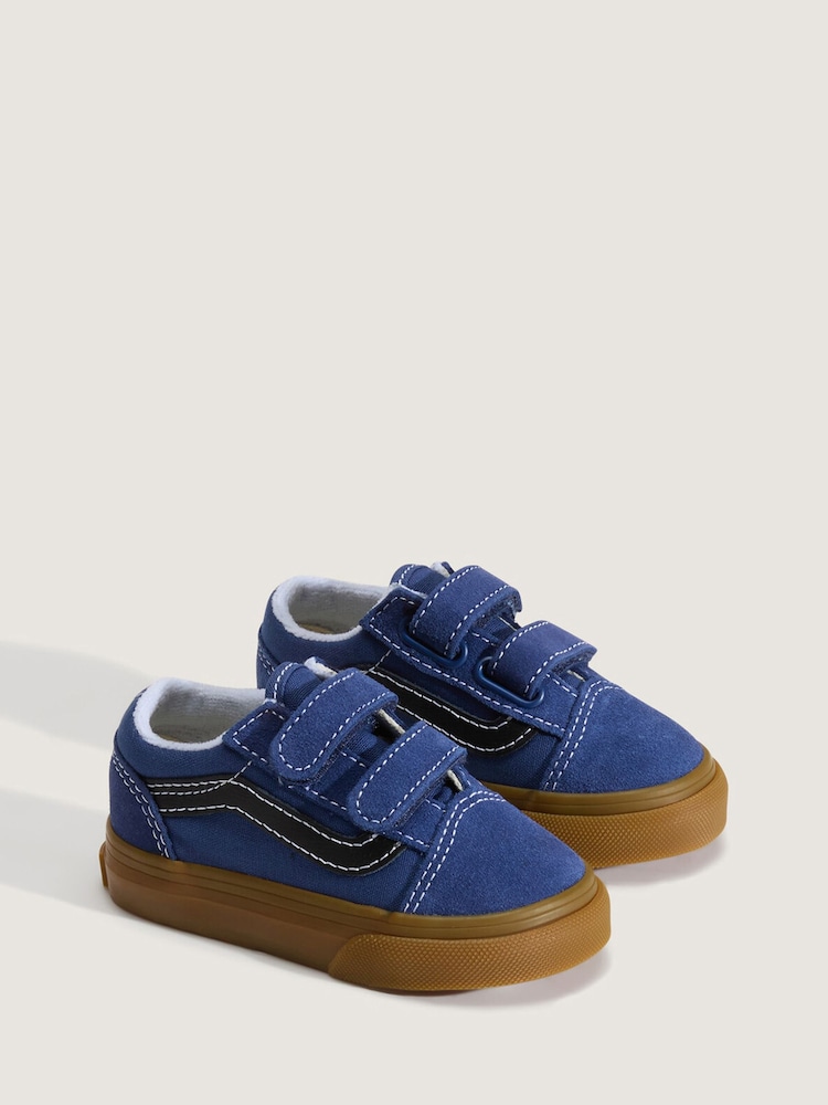 Vans Navy Old Skool Velcro Trainers - Image 1 of 4 Vans Navy Old Skool Velcro Trainers - Image 1 of 4