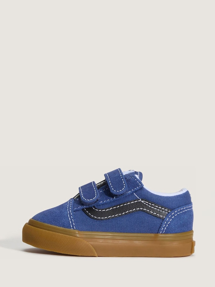 Vans Navy Old Skool Velcro Trainers - Image 2 of 4 Vans Navy Old Skool Velcro Trainers - Image 2 of 4
