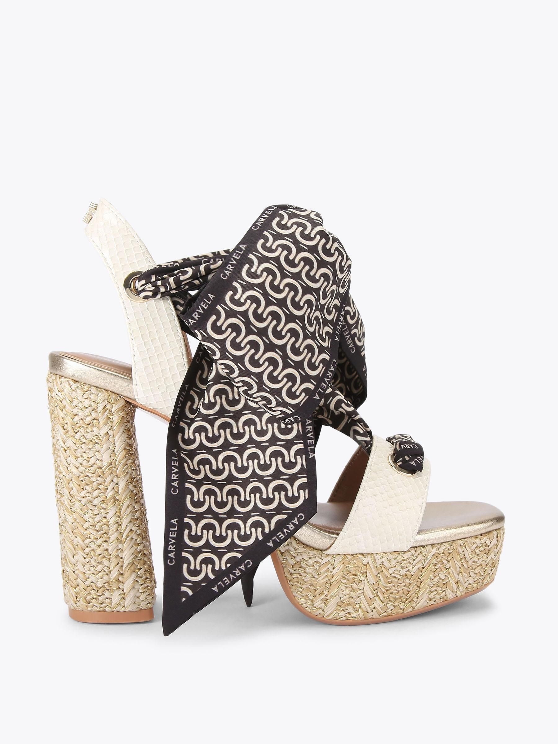 Buy Carvela Cream Sorrento Scarf Platform Sandals from Next USA