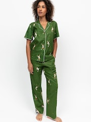 Cyberjammies Green Tennis Print S/Slv Pyjama Set - Image 3 of 4