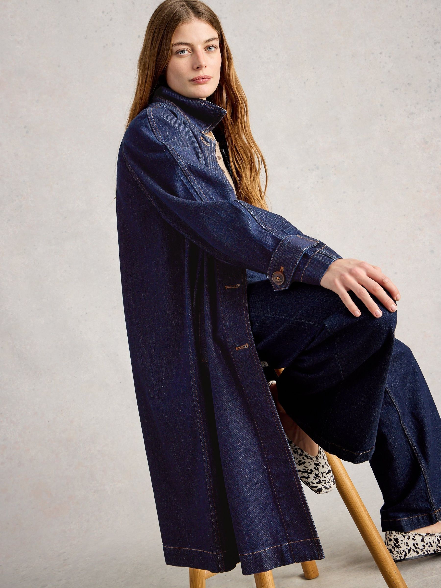 Next：日本 ネイビー ブルー - White Stuff Oakleigh デニムコート