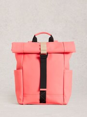 White Stuff Pink Alex Rubberised Backpack - Image 1 of 4