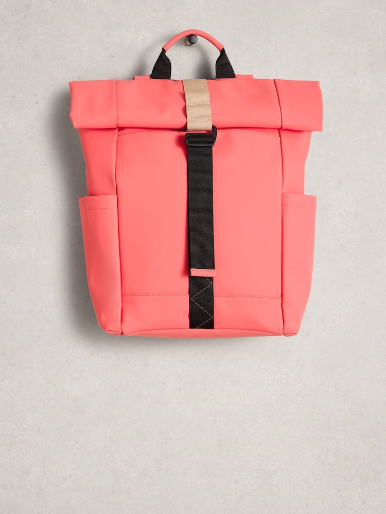White Stuff Pink Alex Rubberised Backpack - Image 2 of 4