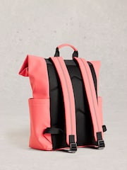 White Stuff Pink Alex Rubberised Backpack - Image 3 of 4