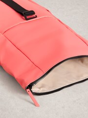 White Stuff Pink Alex Rubberised Backpack - Image 4 of 4