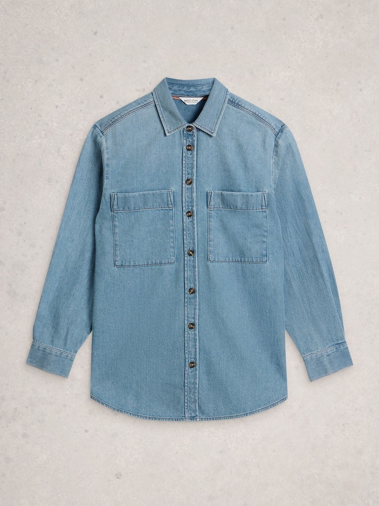White Stuff Blue Lydia Denim Shirt - Image 1 of 2 White Stuff Blue Lydia Denim Shirt - Image 1 of 2