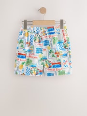 White Postcard Printed Swim Shorts (3-16yrs) - Image 1 of 4