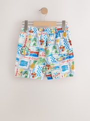 White Postcard Printed Swim Shorts (3-16yrs) - Image 2 of 4