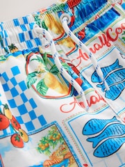 White Postcard Printed Swim Shorts (3-16yrs) - Image 4 of 4