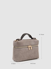Reiss Grey Ines Suede Vanity Crossbody Bag - Image 3 of 7