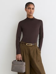 Reiss Grey Ines Suede Vanity Crossbody Bag - Image 4 of 7
