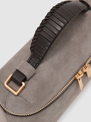 Reiss Grey Ines Suede Vanity Crossbody Bag - Image 7 of 7