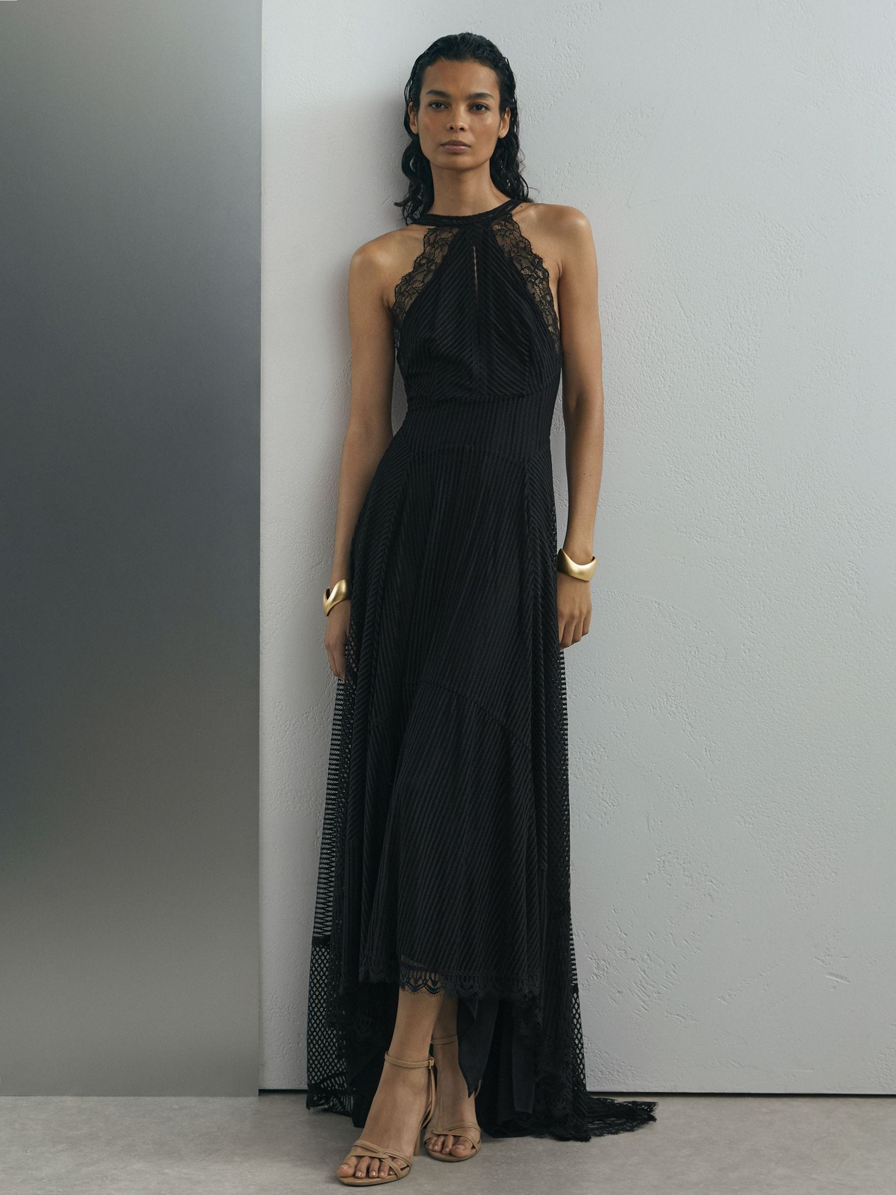 formal sheer black dress Black Sequin Strapless Sheer Mermaid Made-to-Order Prom Dress