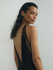 Atelier Lace-Trim Sheer Maxi Black Dress - Image 5 of 7