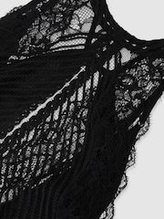 Atelier Lace-Trim Sheer Maxi Black Dress - Image 7 of 7