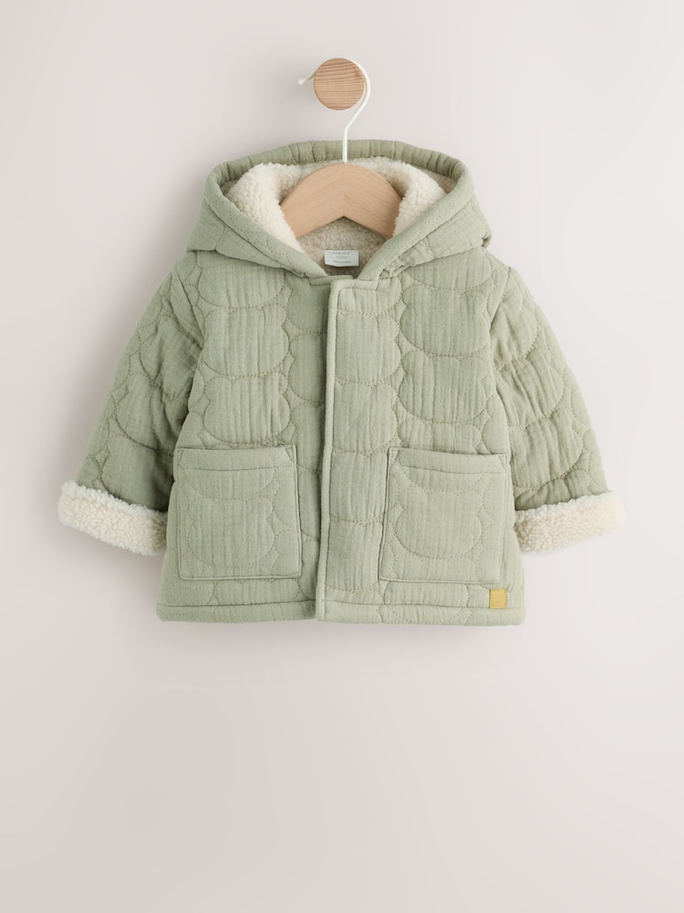 Verde salvia - Crinkle Bear Face Quilted Baby Jacket (0mths-2yrs) - Imagen 1 de 6 Verde salvia - Crinkle Bear Face Quilted Baby Jacket (0mths-2yrs) - Imagen 1 de 6