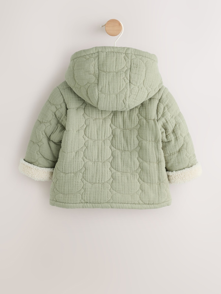 Verde salvia - Crinkle Bear Face Quilted Baby Jacket (0mths-2yrs) - Imagen 2 de 6 Verde salvia - Crinkle Bear Face Quilted Baby Jacket (0mths-2yrs) - Imagen 2 de 6