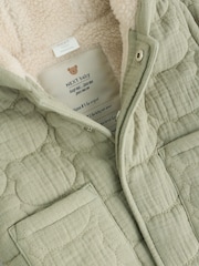 Verde salvia - Crinkle Bear Face Quilted Baby Jacket (0mths-2yrs) - Imagen 4 de 6