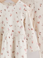 Ecru Floral Peplum Top and Leggings Baby Set (0mths-2yrs) - Image 7 of 10