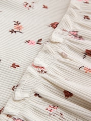 Ecru Floral Peplum Top and Leggings Baby Set (0mths-2yrs) - Image 9 of 10
