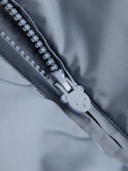 Blue Hooded Mid-Weight Fleece Lined Puffer Baby Jacket (0mths-2yrs) - Image 7 of 9