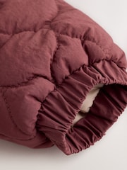 Burgundy Red Quilted Hooded Nylon Baby All-In-One (0-18mths) - Image 6 of 7