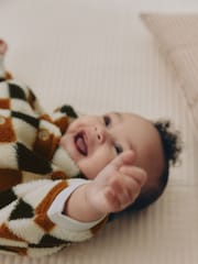 Checkerboard Borg Button Hooded Baby Pramsuit (0mths-2yrs) - Image 3 of 12