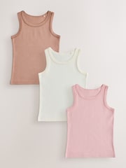 Mocha Brown Vest 3 Pack (1.5-16yrs) - Image 1 of 7