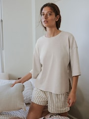 Yard Natural Hebden Stripe Tumbled Cotton Short Pyjamas Set - Slika 1 od 15