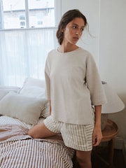 Yard Natural Hebden Stripe Tumbled Cotton Short Pyjamas Set - Slika 2 od 15
