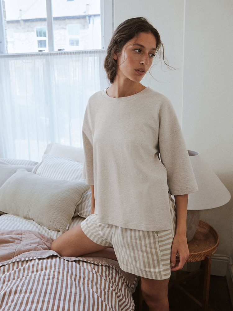 Yard Natural Hebden Stripe Tumbled Cotton Short Pyjamas Set - Slika 2 od 15 Yard Natural Hebden Stripe Tumbled Cotton Short Pyjamas Set - Slika 2 od 15