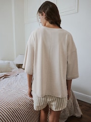 Yard Natural Hebden Stripe Tumbled Cotton Short Pyjamas Set - Slika 5 od 15