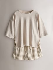Yard Natural Hebden Stripe Tumbled Cotton Short Pyjamas Set - Slika 8 od 15