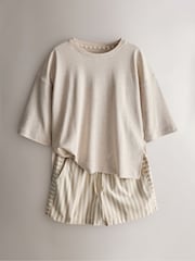 Yard Natural Hebden Stripe Tumbled Cotton Short Pyjamas Set - Slika 9 od 15