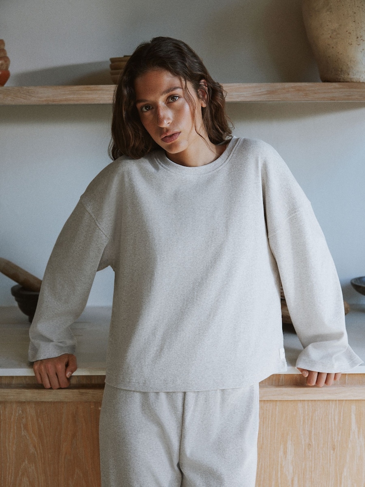 Relaxed Ribbed Cotton Rich Lounge Top - Image 2 of 7 Relaxed Ribbed Cotton Rich Lounge Top - Image 2 of 7