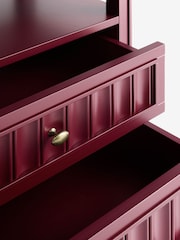 Nina Campbell Burgundy Red Willis 2 Drawer Wide Bedside Table - Image 7 of 7