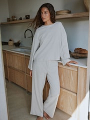 Relaxed Ribbed Cotton Rich Lounge Bottoms - Image 2 of 5