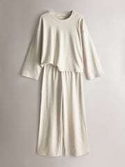 Yard Oatmeal Relaxed Ribbed Cotton Rich Lounge Trousers - Image 7 of 10