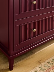 Nina Campbell Burgundy Red Willis Tall Chest of Drawers - Image 4 of 4