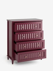 Nina Campbell Burgundy Red Willis Tall Chest of Drawers - Image 5 of 7